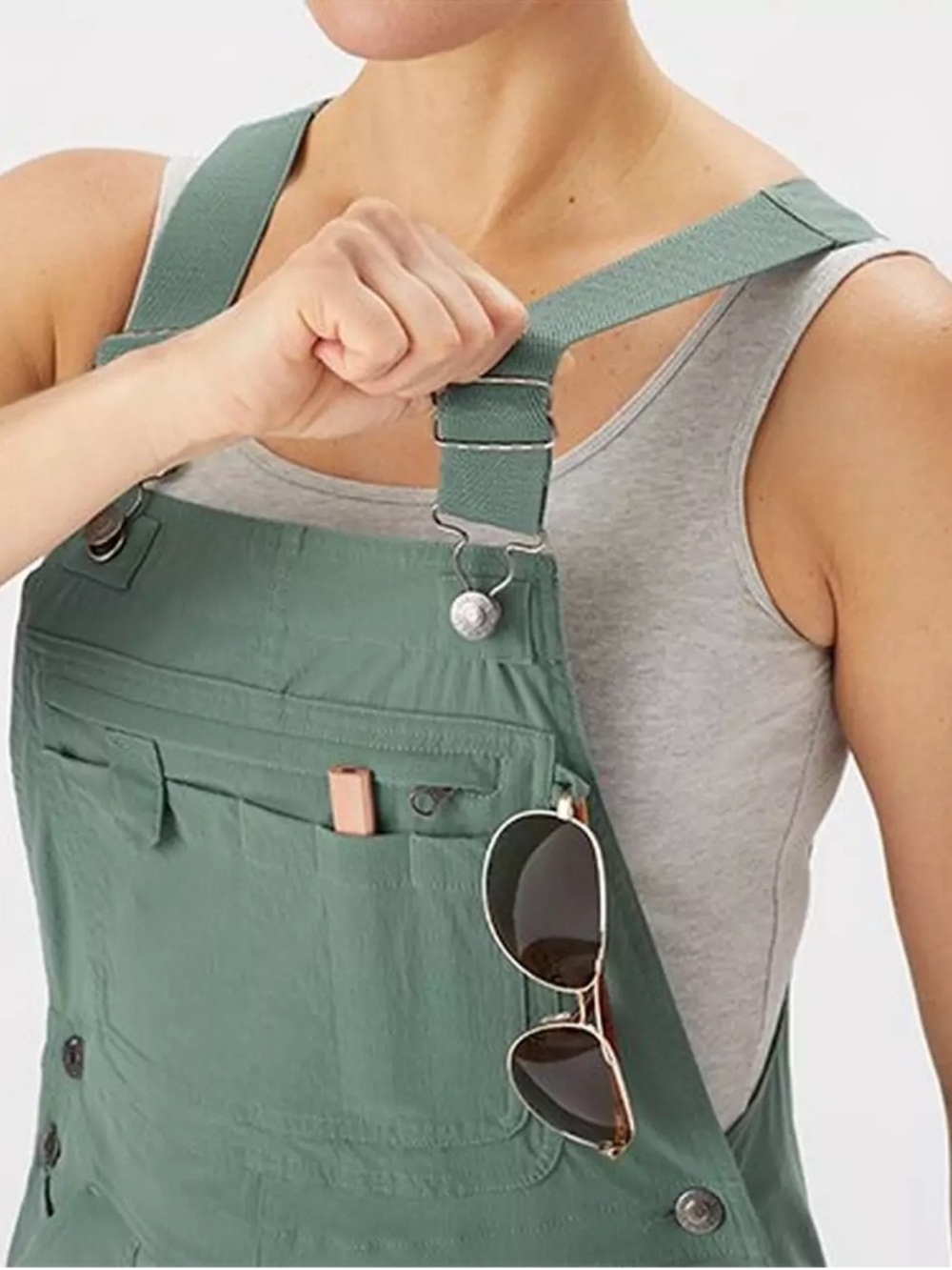 Duluth Trading Co Green Heirloom Gardening Bib Ripstop Overalls Womens XL X 31 - Picture 10 of 10